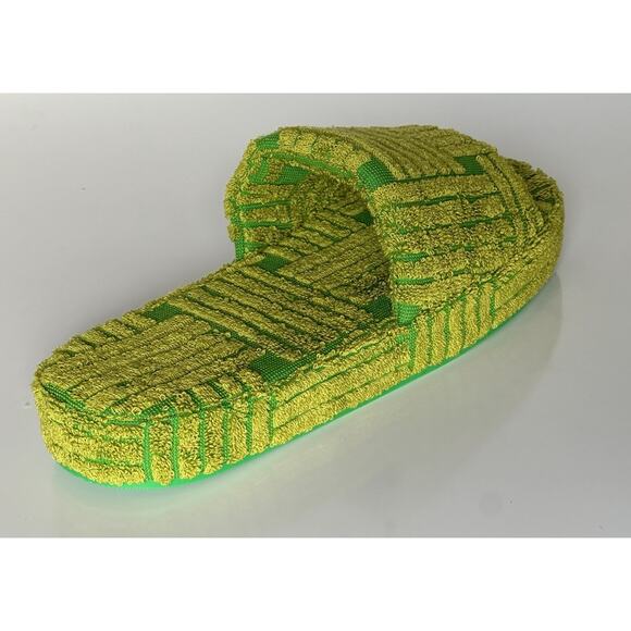 NIB $600 Bottega Veneta Intrecciato Resort Sponge Slipper Green 11 US 660245 main image 6